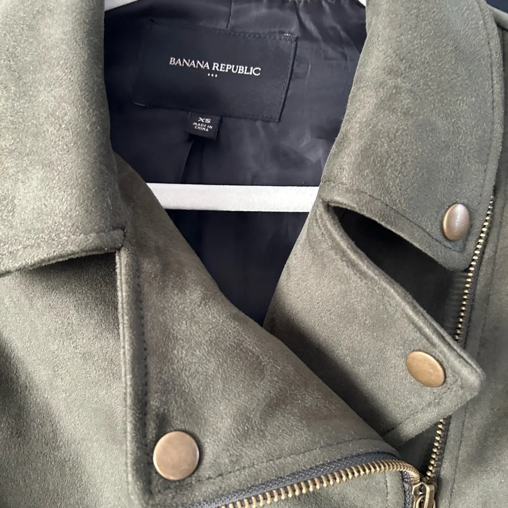 Dark Green Vegan Suede Jacket XS - Picture 4 of 15